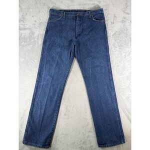 Wrangler Jeans Mens 38x34 Blue Denim 13MWZ Cowboy Cut Dark Wash